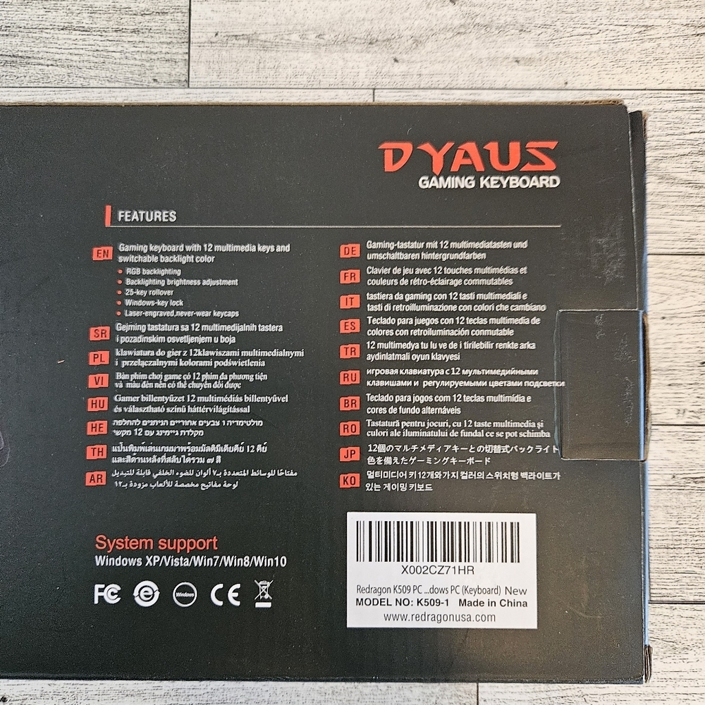 Redragon K509 DYAUS 7 Colors Backlit Gaming Keyboard - Picture 4 of 5